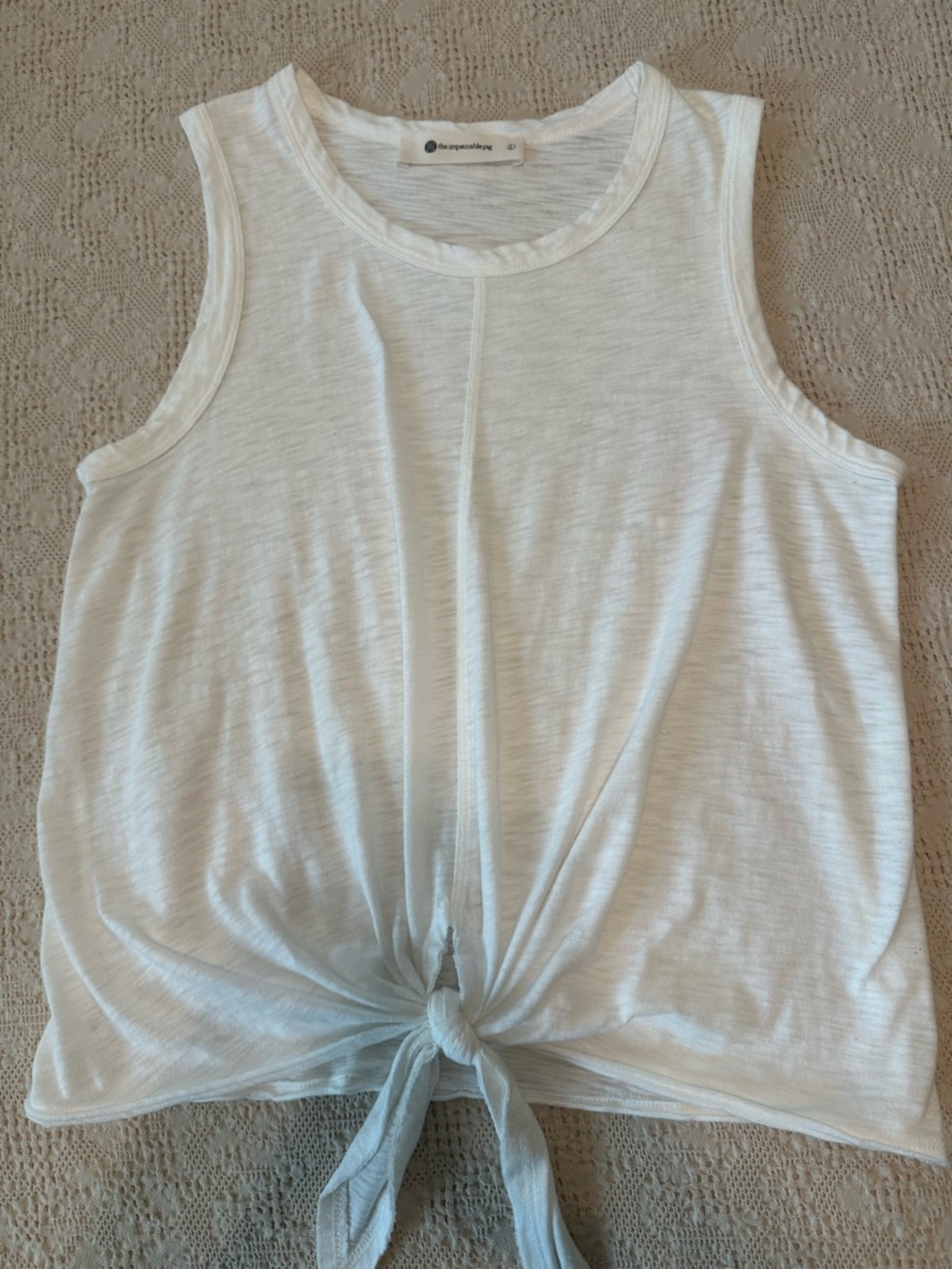 The Impeccable Pig White Tie-Front Tank - Picture 13 of 15
